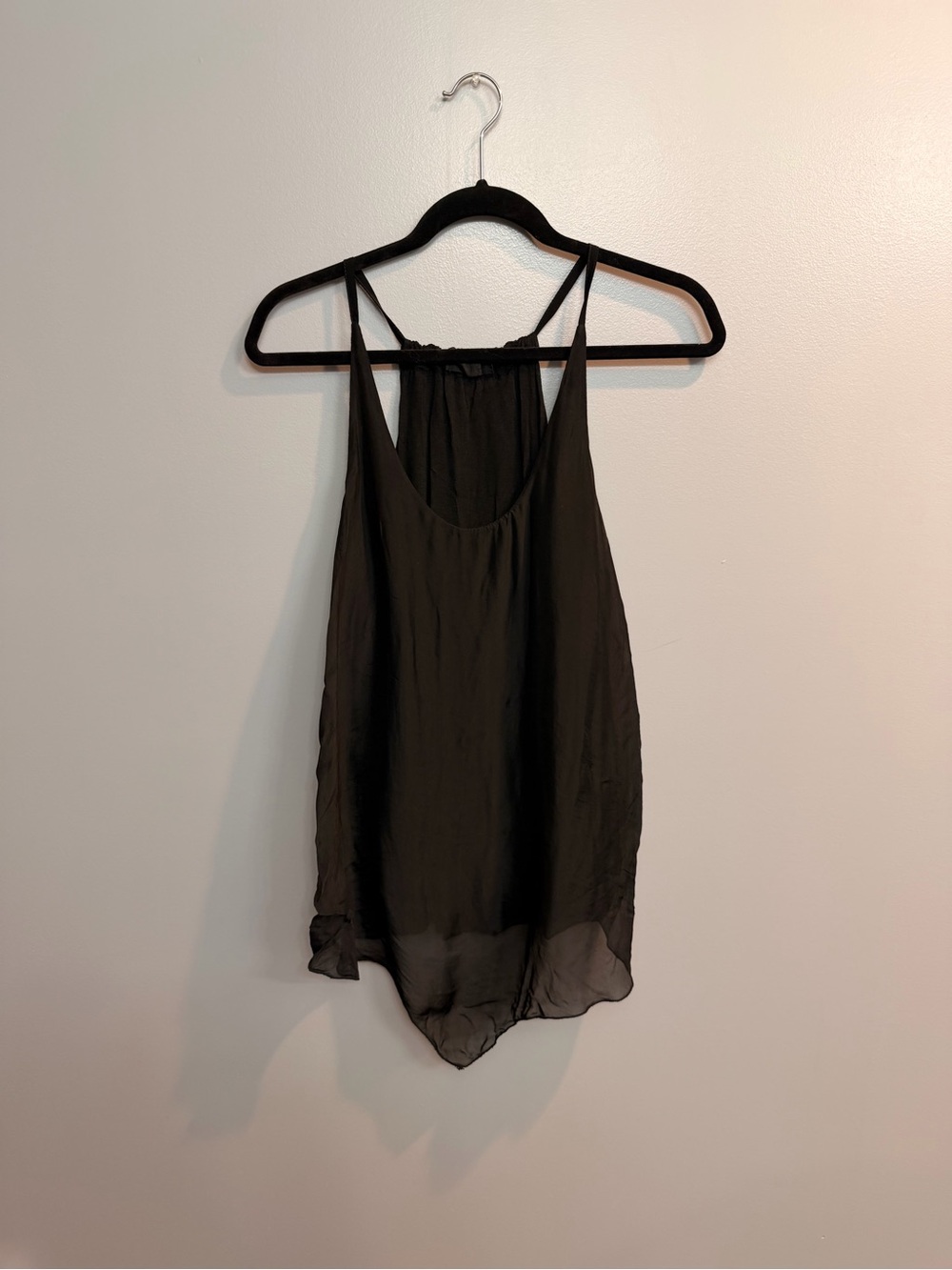 Black Sleeveless Chiffon Tank Top